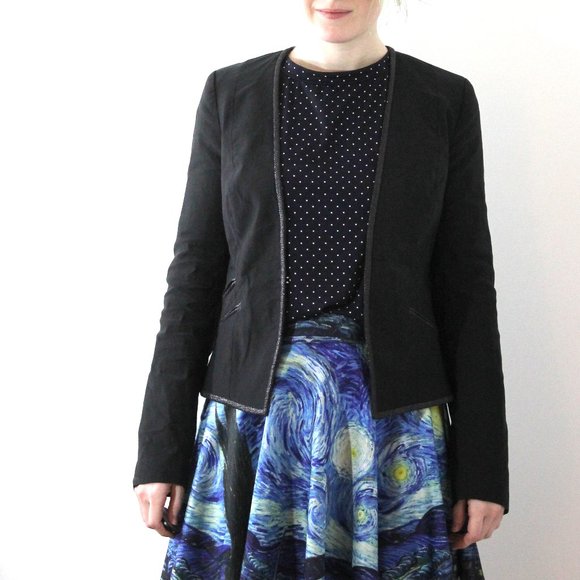 Judith & Charles Lightweight Black Stretch Linen Suit Jacket in Women's Size 2 - Picture 3 of 15